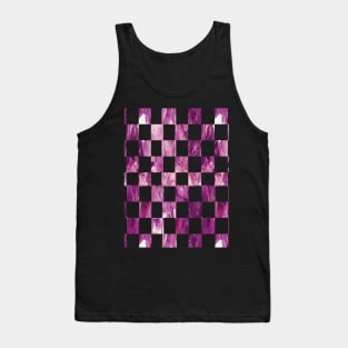 Purple Checkered Pattern, Geometric Abstract Design Tank Top